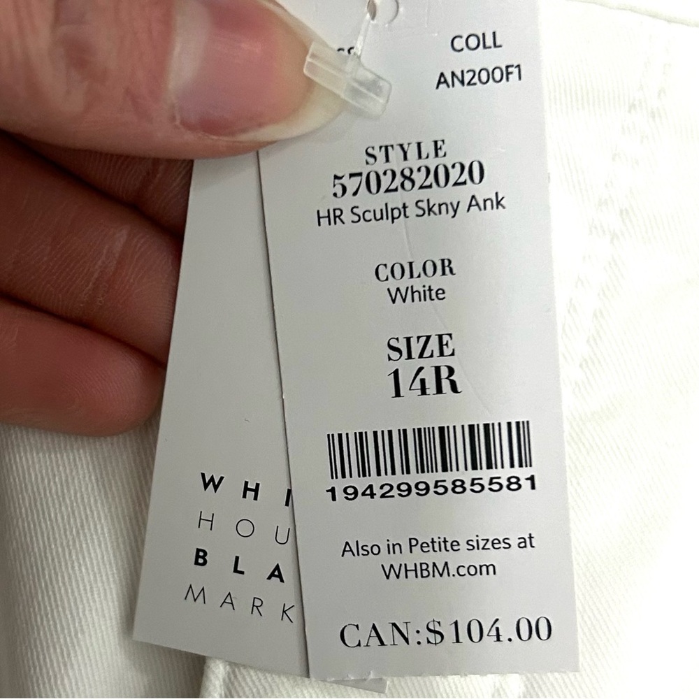 WHBM High-Rise Sculpt Ankle Skinny Jeans Women’s Size 14 Tummy Smoothing White - Picture 10 of 10